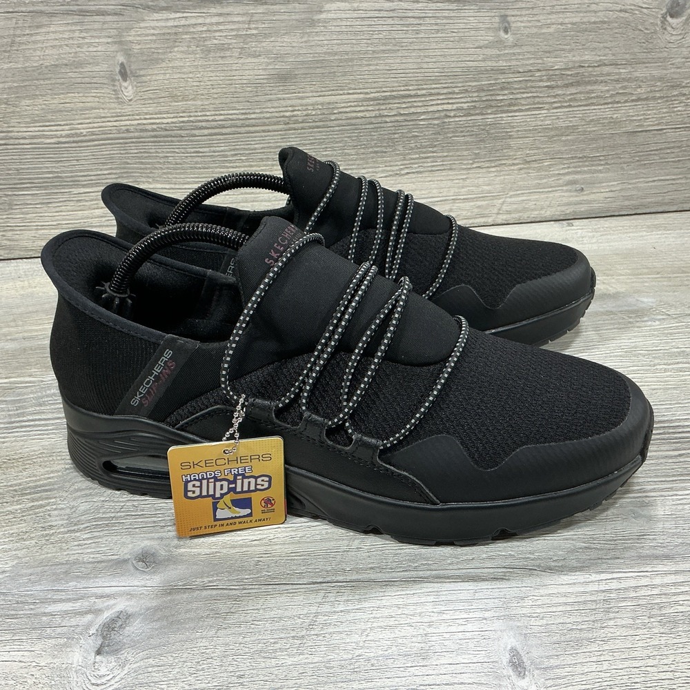 Skechers Hands Free Mens Slip Ins Uno Meridian 183006 Black Sneakers Shoe US 9.5